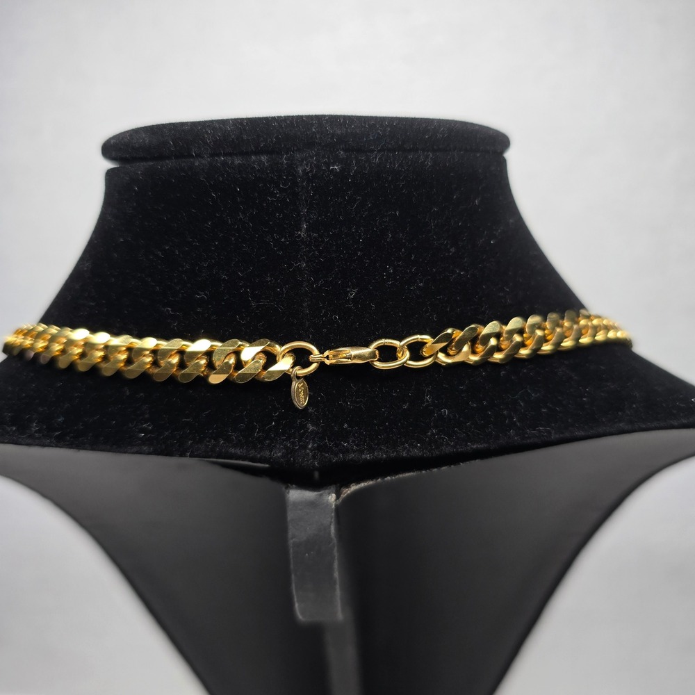 Monet Gold Tone Cuban Link Chain Necklace Long 36" Jewelry - Picture 11 of 16